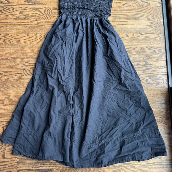 Club Monaco Cotton Smocked Bodice Maxi Dress Navy Size M - Picture 3 of 9